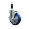 Service Caster 5'' Blue Poly Swivel 7/8'' Expanding Stem Caster with Brake SCC-EX20S514-PPUB-BLUE-TLB-78 - alternate 1